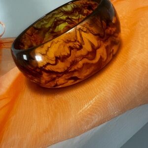 Marbled Brown Bangle Bracelet
